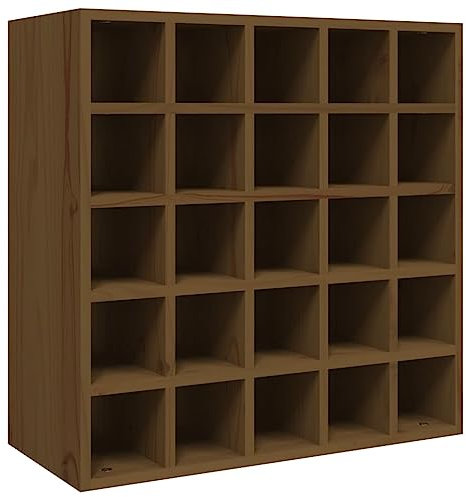 Lauuoeriau Schränke & Aufbewahrung, Wein- & Spirituosenschränke Weinschrank Braun 56x25x56 cm Massivholz Kiefer