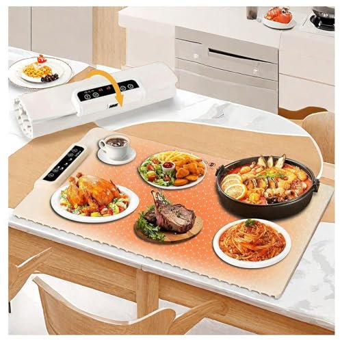 Alfombrilla for calentar alimentos, almohadillas calentadoras for alimentos, calentadores de alimentos plegables de silicona for fiestas, buffet con 3 configuraciones de temperatura y temporizador de