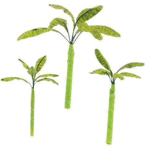 PHENOFICE 3pcs Miniature Banana Tree Models for DIY Scenery Decoration Artificial Plant Model and Landscape Craft
