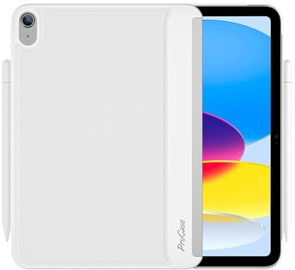 ProCase Magnetic Compatible Case for iPad (A16) 11th Generation 2025 11-inch/10th Generation 2022 10.9-inch Magic Keyboard; Slim Folio Companion Back Cover [Keyboard Not Included] -White