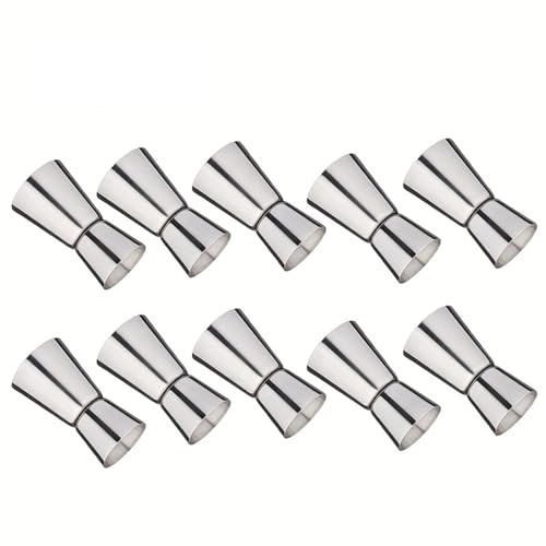 10 Stück Cocktail Messbecher Set, 15ml/30ml Präziser Messbecher für Cocktails & Barkeeper | Doppelkegel Design mit 20/40ml | Rostfrei & Langlebig | Ideal für Hausbar & Gewerbe.