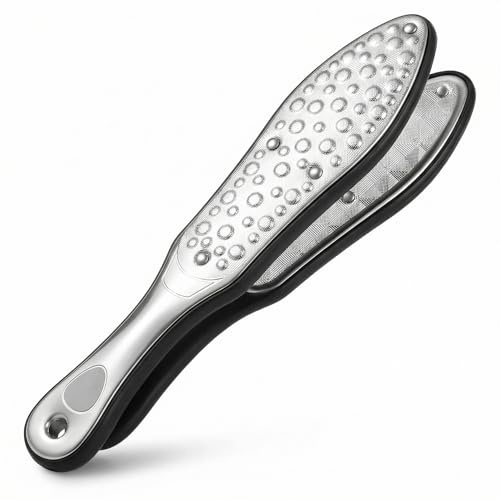 QWORK® Double-Sided Foot File Made of 304 Stainless Steel - Washable Callus Remover for Hard Skin & Calluses