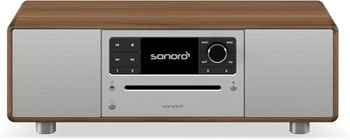 sonoro Prestige Kompaktanlage mit CD Player (UKW, DAB Plus, Spotify, Deezer) Walnuss
