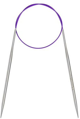 Coopay 3,5 mm cirkulära sticknålar 60 cm, rostfritt stål cirkulära nålar med flexibel kabel, runda sticknålar för stickade strumpor, fast metall cirkelstickor för små projekt
