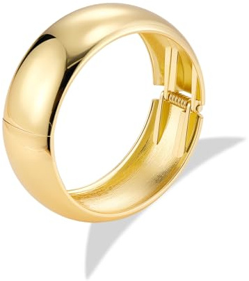 Gold/Silber 925 Armbänder Armreif Damen Chunky Kubanisches Armband | ALEXCRAFT Gold/Silber 925 Armband Damen Chunky Armreif Offenes Klobiges Breiten Armbänder Kubanisches Minimalistisches