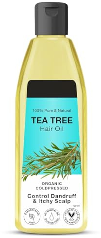 Te.a Tree Hair Oil – 120ml | For Hair Growth, Scalp Nourishment & Anti-Dandruff | 100% Pure, Natural & Cold-Pressed | With Tea Tree, Castor, Sesame, Olive & Jojoba Oils