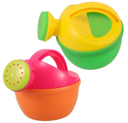 SWOOMEY 2 Regaderas de Plástico para Niños Pequeños Juguetes de Agua con Asa Flujo Ajustable Resistente para Playa Jardín y Baño Infantil