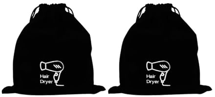COLLBATH Bolsa de Viaje para Secador de Pelo Cordón de Cierre, Bolsa Organizadora de Lino Negro, Multiusos y Compacta para Almacenamiento en Casa o Viaje