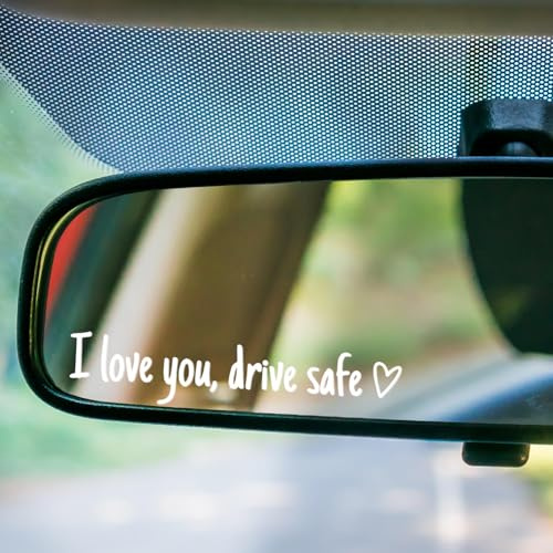 3 Stück Aufkleber I Love You Drive Safe, Auto Aufkleber Spiegel Außen | Ich Liebe Dich,11 X 2 cm Vinyl-Aufkleber Wasserdichter Für Autospiegel, Ausgefallene Autozubehörteile