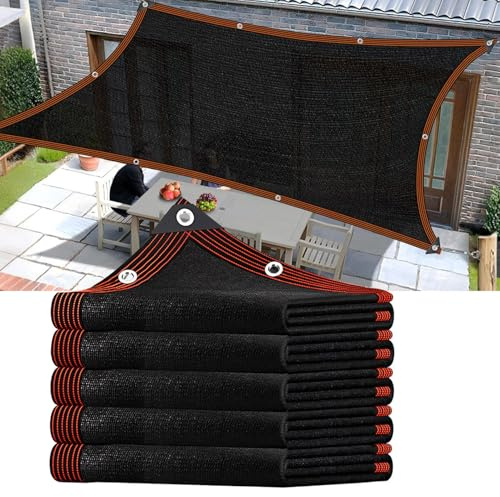 Rete Ombreggiante con occhielli - 4x6m HDPE Telo Resistente ai Raggi UV Vela ombreggiante Nera - Protezione dal sole in estate, protezione dal gelo in inverno - Per la copertura di serre