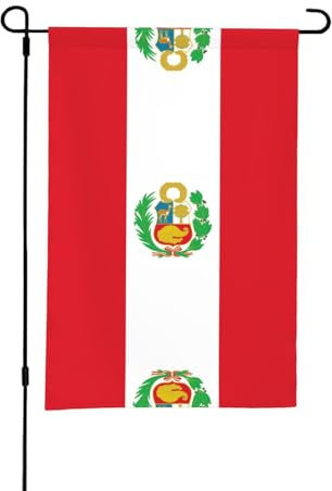 Bandera de Perú para jardín grande con estampado de bandera de dos caras para exteriores con diseño de impresión completa