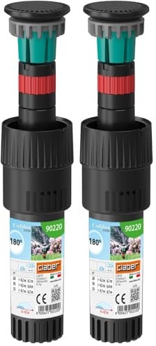 Claber 87313 Inter. MICROIRRIGATORE 180 90220, Nero/Rosso, 40x40x140 mm (Confezione da 2)