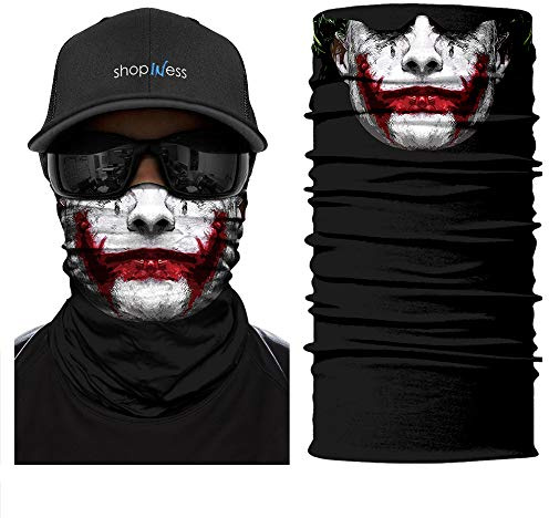 ShopINess Scaldacollo Bandana Multiuso Copricapo Multifunzione Foulard Unisex per Moto Bici Sport Festival Carnevale Halloween Joky