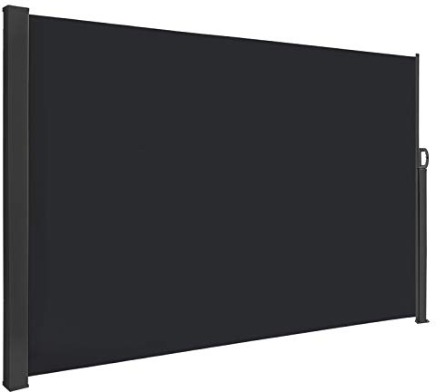 HENGMEI 160x300cm Seitenmarkise ausziehbar Sonnenschutz Sichtschutz Windschutz Verschiedene Größen für Terrasse Camping Garden (160 cm, Anthrazit)