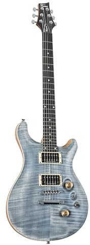 Fame Forum IV Modern Serie M E-Gitarre, elektrische Gitarre mit Humbucker Tonabnehmer, Electric Guitar mit blauer Riegelahorndecke, Forum Double Cut
