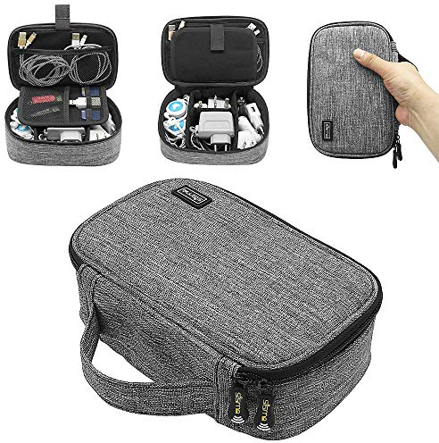 sisma Kabeltasche Reise Organizer Aufbewahrung Tasche für Kabel PowerBank Ladegeräte Ladekabel Adapter Maus Elektronik Zubehör - Grau
