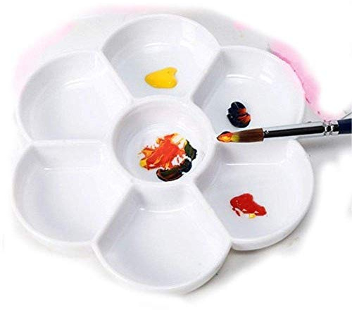 Chiloskit Tavolozza a 7 pozzetti, margherita, per acquerelli, colori ad acqua, olio o acrilico (17,8 cm)