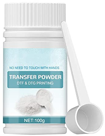 pologmase DTF transfert numérique blanc thermofusible pour vêtements noirs ou foncés, poudre adhésive thermofusible DTF pour toutes les imprimantes DTF et DTG 100 g