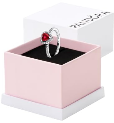 Pandora Ausgeprägtes Rotes Herz Ring 198421C02 Bague pour femmes