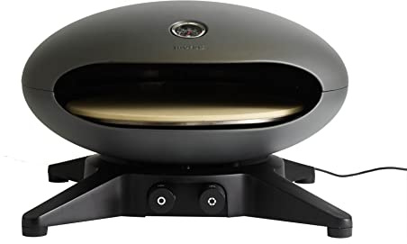 Morsø Forno Spin Gas Pizza Oven with Aluminium Housing and Cast Iron Grate, Scandinavian Lifestyle for Terrace and Garden, Anthracite Grey