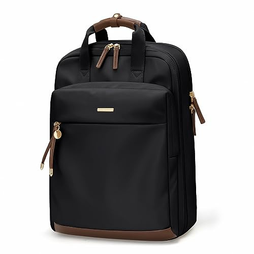 GOLF QUALITY Ryggsäck för Damer - 15,6 Tum Laptop Skolryggsäck för Resa, Semester och Arbete - Svart