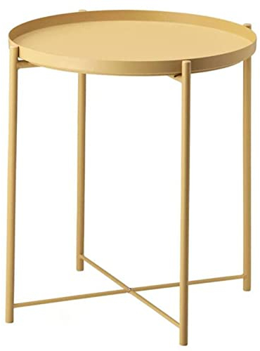 Beistelltisch Wohnzimmer, Tisch Couchtisch aus Metall, moderner runder Tabletttisch, Nachttisch Wohnzimmer, Eck-Teetisch, kleine Raummöbel für Balkon, Garten, Zuhause, Büro, Schlaf
