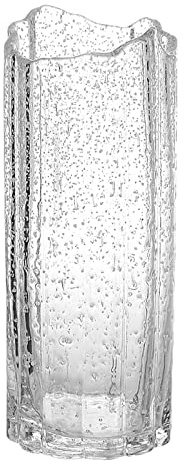 Leuchtende Blumenvase aus Glas, 11,8 Zoll Handgefertigte Fluoreszierende Sternenblumenvasen, Einzigartige Glasvase mit Wellendesign, Dekorative Hydrokulturvase für Tafelaufsätze Im Wohnzimmer und(L)