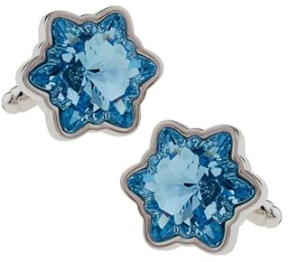 Dsnyu Manschettenknöpfe Blau, Cufflinks Shirt Stern mit Kristall Zirkonia Unregelmäßige Form Hemd Anzug Herren Schmuck mit Geschenkbox