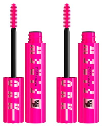 Maybelline New York Sensational Lashes Firework Mascara Volumen und Offenheit des Auges Spirale Borstenbürste 24H Hold Pro Vitamin B5 Gel Formel - 2 x 10ml