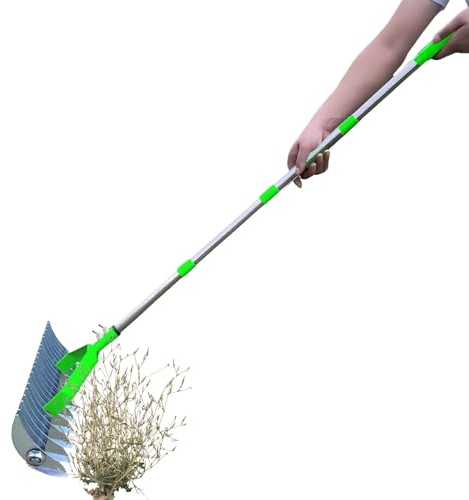 Moreeulsi rastrillo para Limpiar Hierba Muerta, rastrillo de Suelo para aflojar el césped,Herramienta de rastrillo para Techo de Paja para Limpiador de césped - Rastrillo de Suelo de jardinería