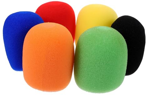 Parabrisas para Micrófono de Escenario 6 Piezas de Esponja | Ktv, Protección Frente al Viento, Cubiertas Ligeras para Mano, Formato Desechable