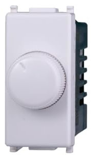 IXTRIMA Dimmer regolatore a manopola compatibile plana per carichi resistivi 100W-1000W colore bianco EV1301