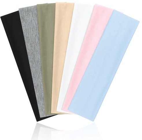 Tumurup Stirnband Damen Sport, 7 Stück Haarband Damen Dünn Elastisch Haarbänder Antirutsch Headband Weiches Hair Band Yoga Fitness Laufen
