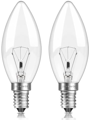 Liuyife 2 Pack Ampoules Bougies C35 SES à Intensité Variable, Blanc Chaud Vintage 2700K, Culot à Vis E14, AC 220-240V, Adaptées Aux Lustres, Lampes De Table Et Appliques Murales