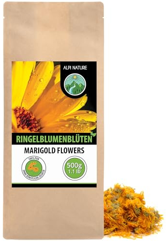 Alpi Nature Calendula Flores Secas Enteras 500g, Caléndula Infusión, Té Suelto