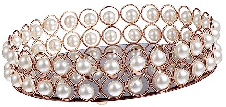 CHILDWEET 1stück Spiegelverzierte Aufbewahrungsschale Im Perlen-design Elegantes Kosmetik-organizer-tablett Für Schmuck Parfüm Und Dekoration Dem Schminktisch Wohnzimmer