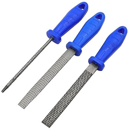 Set di 3 lime per legno in lega di acciaio per la lavorazione del legno, lima rotonda piatta semicircolare per la lavorazione del legno