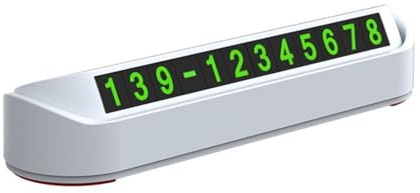 Qsvbeeqj Placa de estacionamiento temporal para coche, placa de número de teléfono brillante, tablero de automóvil, oculta, número de teléfono, fácil instalación, tarjeta de aparcamiento