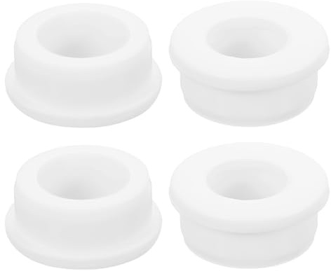 TA-VIGOR 4Pcs White Silicone Rubber Grommet 1-1/4(32mm) Drill Hole, 7/8(22mm) ID Top Hat Hole Plug Cable Wire Cover for Desk, Office and Automotive Wiring