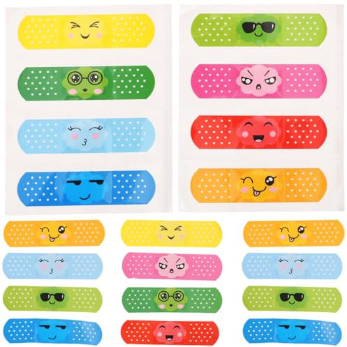 IWOWHERO Apósitos Adhesivos Infantiles Dibujos Animados 40 Unidades Impermeables y Transpirables Tiras Elásticas de Colores para Cortes y Raspaduras Prácticos para Uso Diario y Viajes