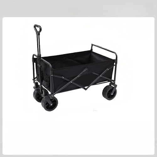 Chariot d'extérieur pliable pour camping et pique-nique, grand chariot à tirer à la main pour la plage, la pêche et les voyages, chariot à roulettes portable festif pour un transport facile