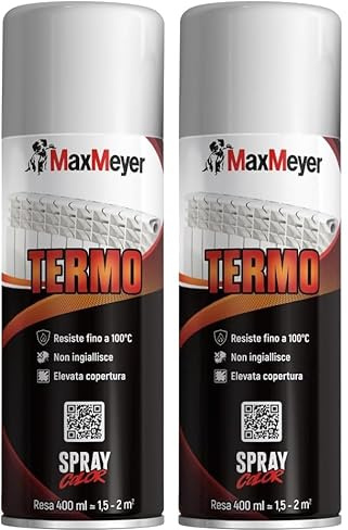 MAXMEYER Spray Termo Bianco R9010 0.400 L (Confezione da 2)