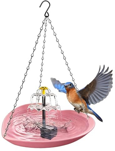 Bebedero para Aves | Alimentado por Energía Solar con Forma de Corazón Resistente a la Intemperie - Fuente Solar para Baño de Aves - para Jardín Estanque Patio Exterior Loros Periquitos Ninfas