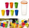 OFKPO 8 Pcs Gobelet Plastique Reutilisable, Arc en Ciel Tasses pour Enfants, Tasses Portables pour Le Voyage