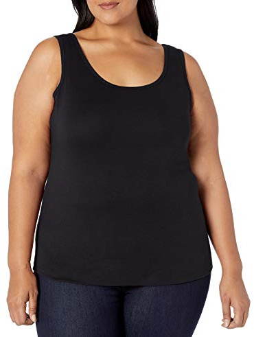Amazon Essentials Débardeur grande taille Femme, Noir, XL Grande taille