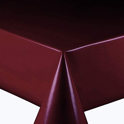 Wachstuch Wachstischdecke Tischdecke Gartentischdecke Glatt Uni Bordeaux Dunkelrot Breite & Länge wählbar 100 x 100 cm Eckig abwaschbar