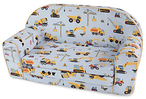 MuseHouse Barnsoffa | Barn bäddsoffa | Småbarn vikbar 2-i-1 soffa (LittleBuilder)