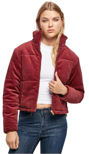 Urban Classics Ladies Corduroy Puffer Jacket Burgundy M