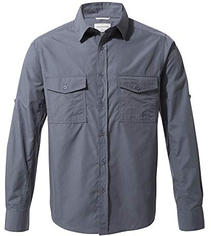 Craghoppers Mens Kiwi Ls Hiking Shirt, Ombre Blue, L EU