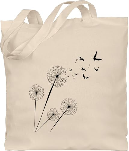 Shirtracer - Baumwolltasche - Blumen & Pflanzen - Pusteblume Vögel - Birds Dandelion